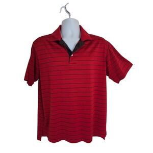 Adidas‎ Climacool Red & Black Striped Golf Polo Men's Top M
